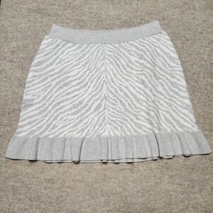 Dolan Anthropologie Plus Zebra Print‎ Knit Ruffle Skirt Size IX